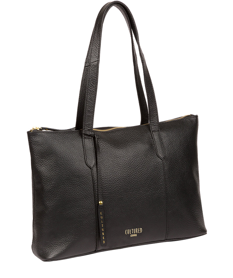 'Ombra' Black Leather Tote Bag Pure Luxuries London