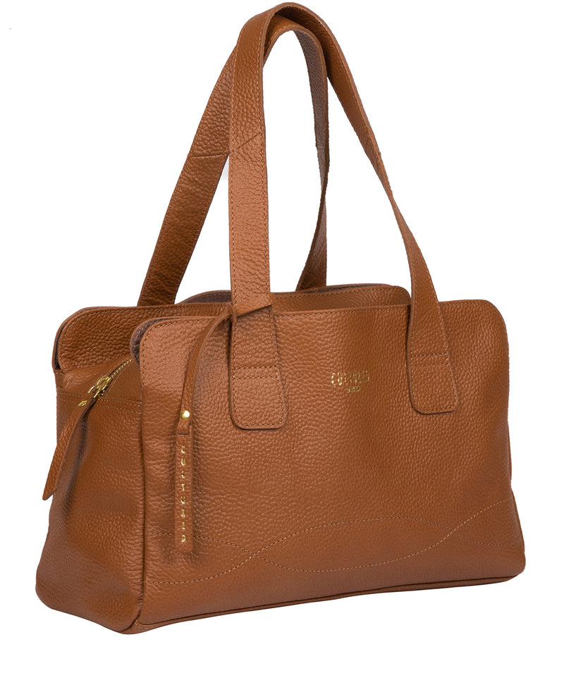 'Sabrina' Tan Leather Handbag image 6