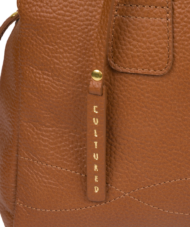 'Sabrina' Tan Leather Handbag image 7