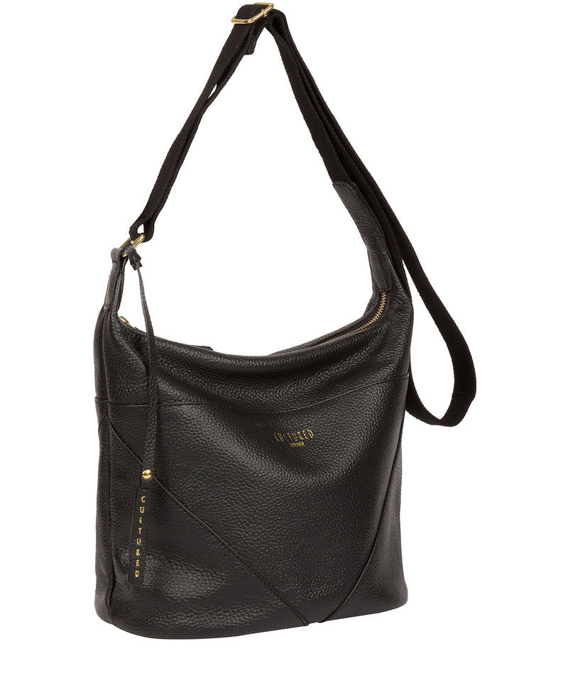 'Olsen' Black Leather Shoulder Bag image 5