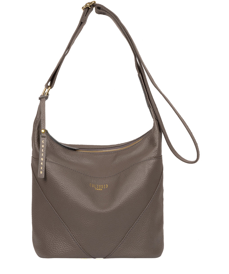 'Olsen' Silver Grey Leather Shoulder Bag image 1