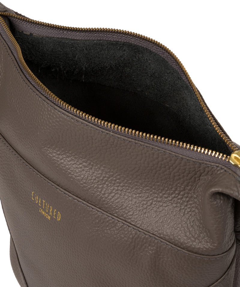 'Olsen' Silver Grey Leather Shoulder Bag image 4