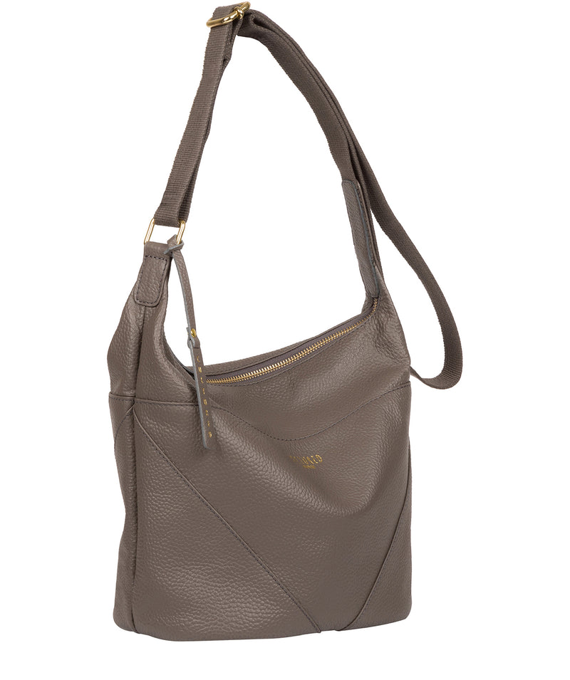 'Olsen' Silver Grey Leather Shoulder Bag image 5