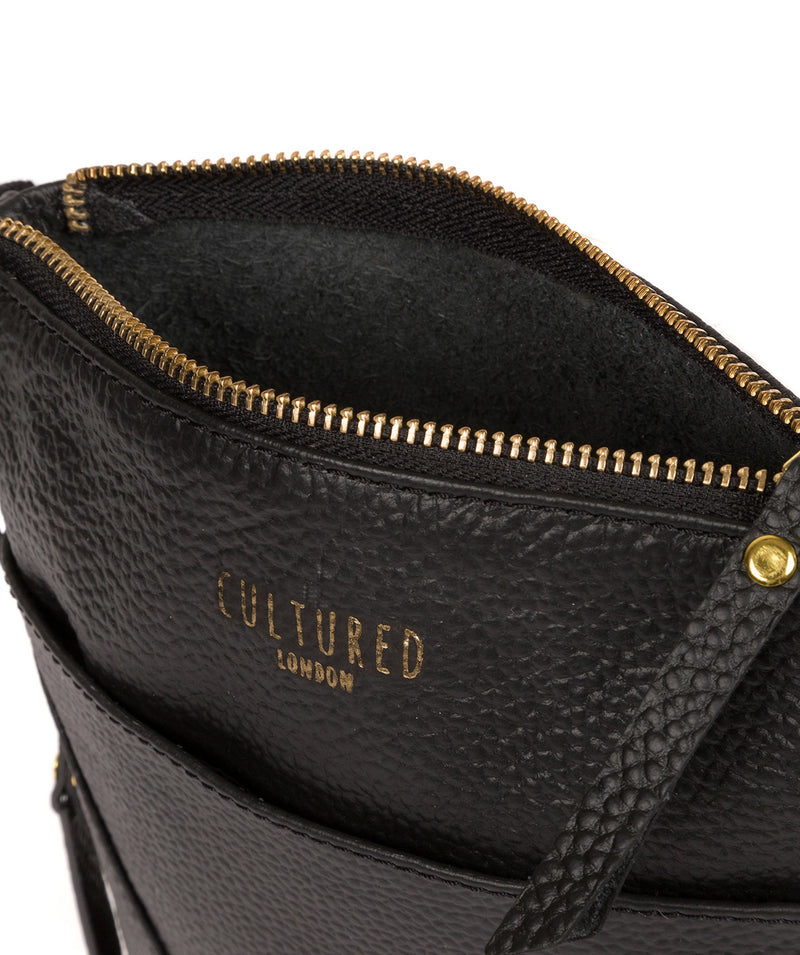 'Rebecca' Black Leather Cross Body Bag image 4