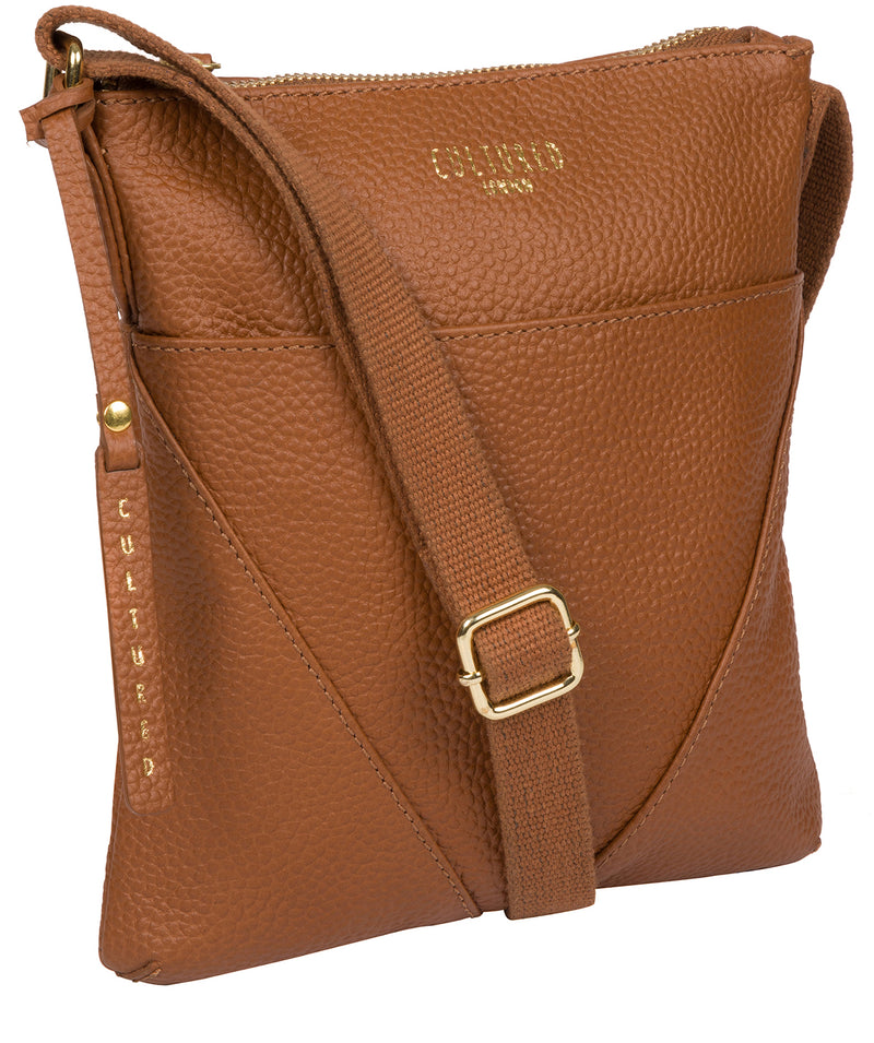 'Rebecca' Tan Leather Cross Body Bag image 5