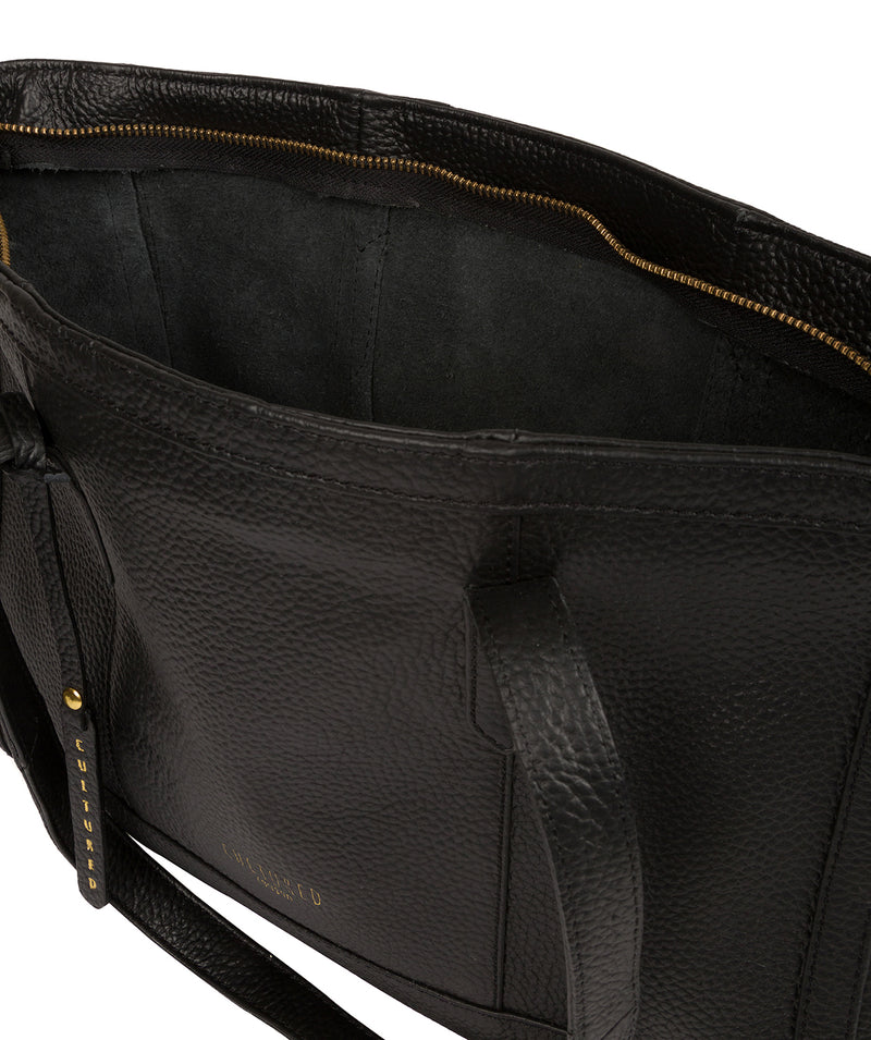 'Silvana' Black Leather Tote Bag Pure Luxuries London