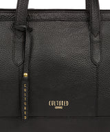 'Silvana' Black Leather Tote Bag image 6