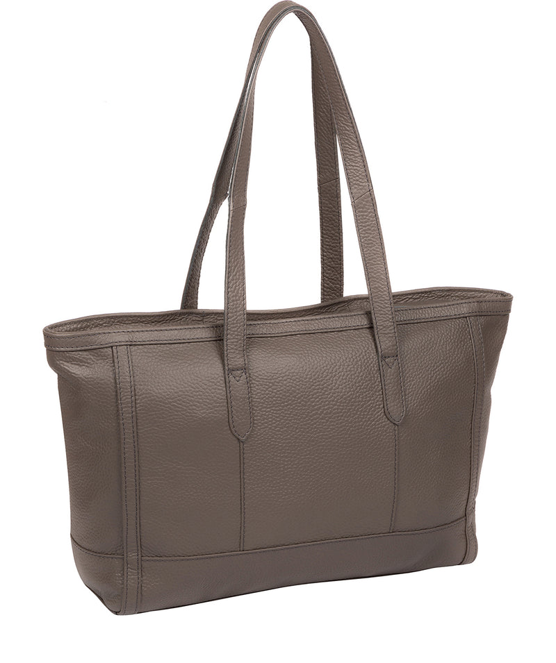 'Silvana' Silver Grey Leather Tote Bag