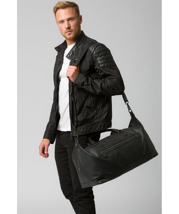 'Harbour' Black Leather Holdall