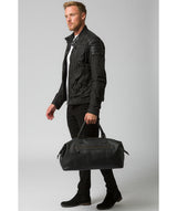 'Harbour' Black Leather Holdall