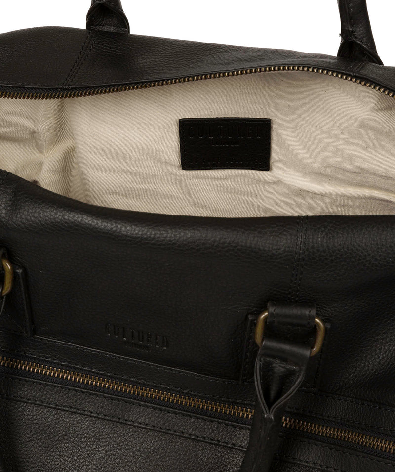 'Helm' Black Leather Holdall Pure Luxuries London
