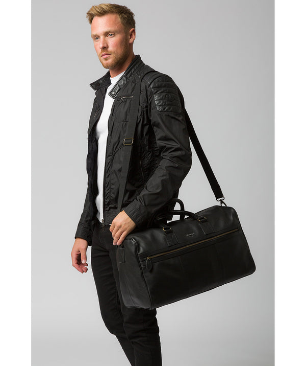 'Helm' Black Leather Holdall Pure Luxuries London