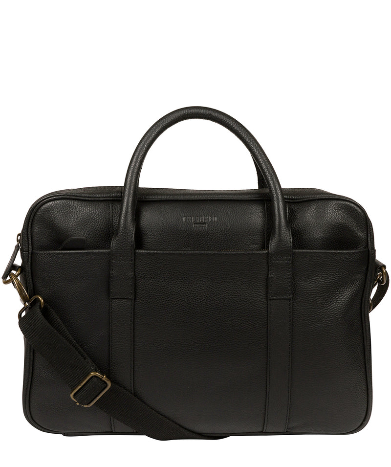 'Quay' Black Leather Work Bag Pure Luxuries London