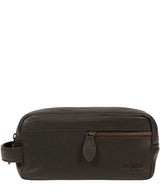 'Cove' Brown Leather Washbag image 1
