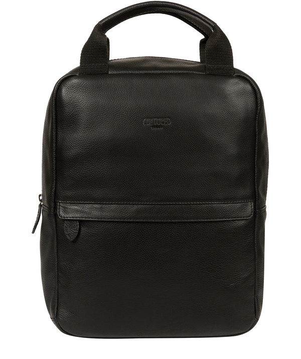 'Alps' Black Leather Backpack image 1