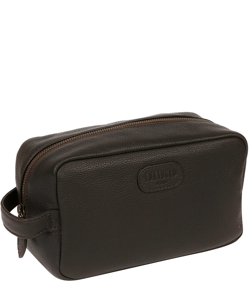 'Ronnie' Brown Leather Washbag image 6