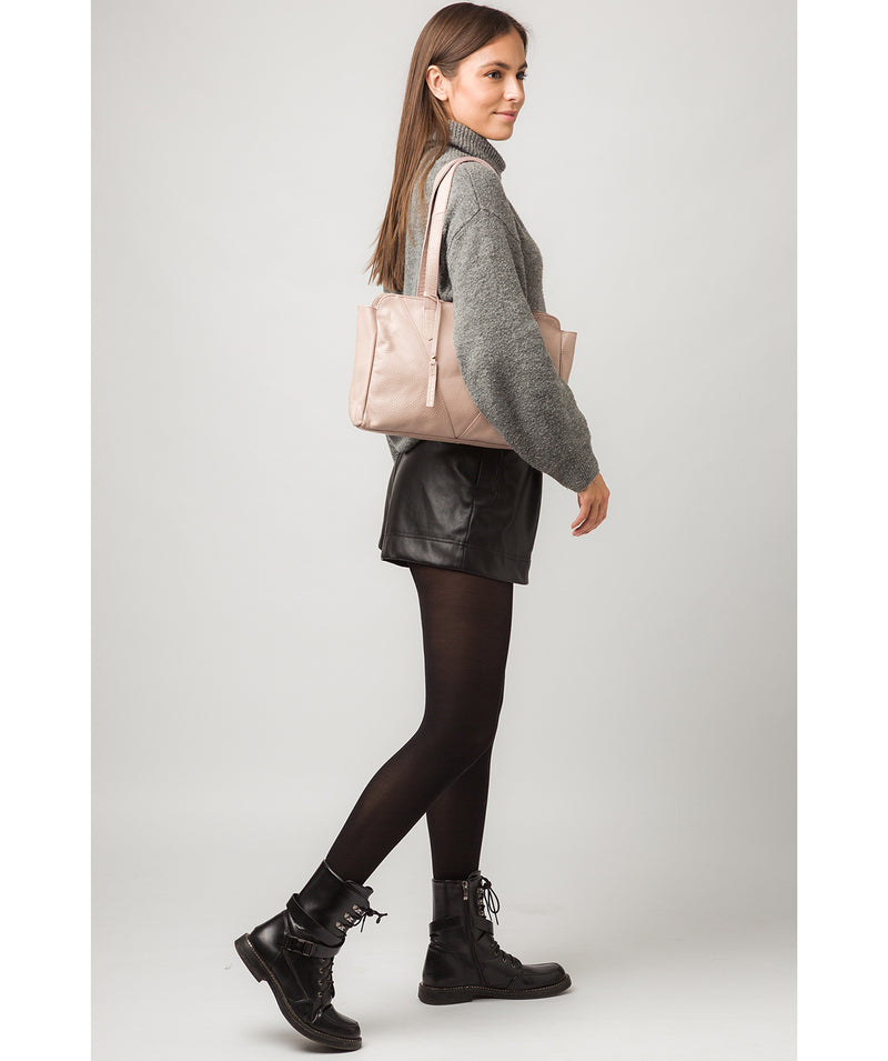 'Greta' Blush Pink Leather Shoulder Bag