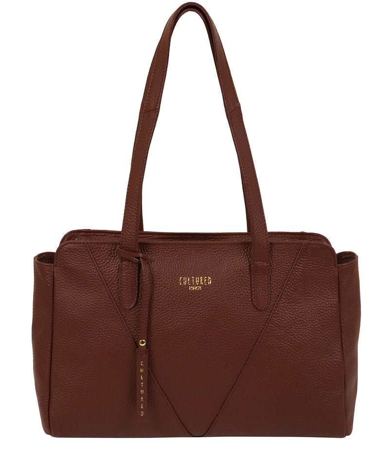 'Greta' Cognac Leather Shoulder Bag image 1
