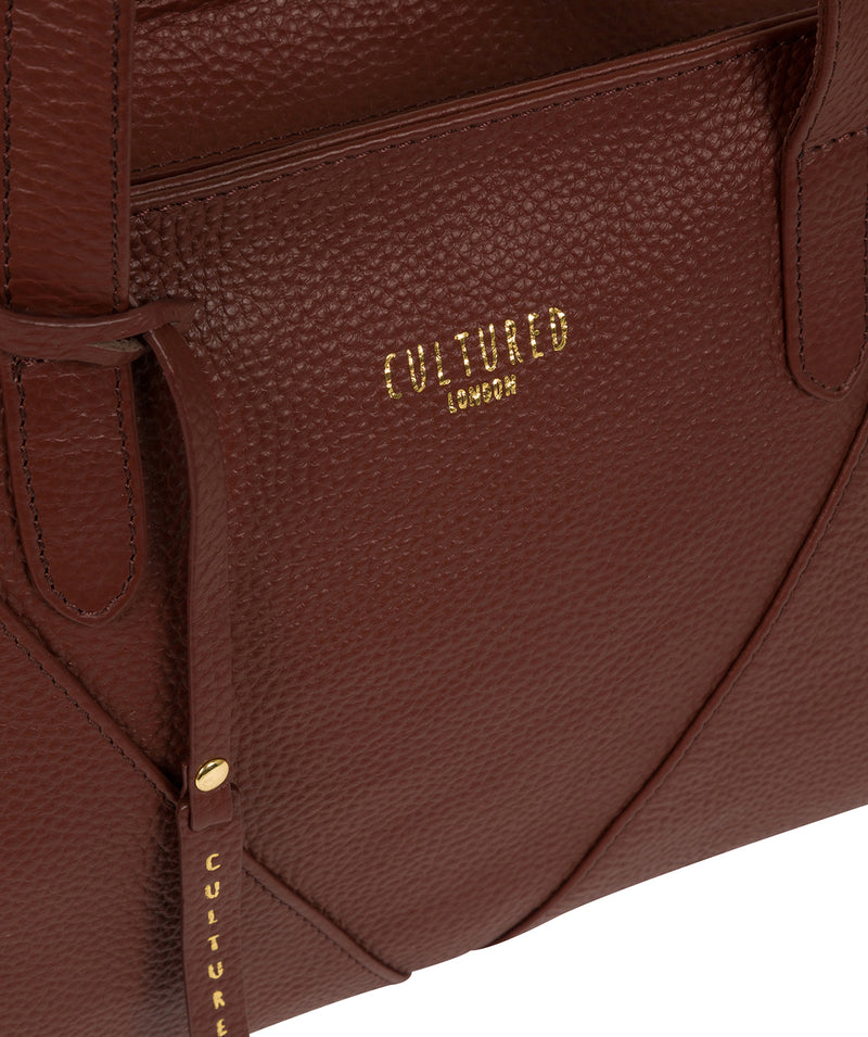 'Greta' Cognac Leather Shoulder Bag image 6