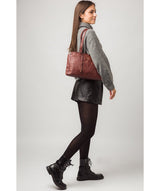 'Greta' Cognac Leather Shoulder Bag