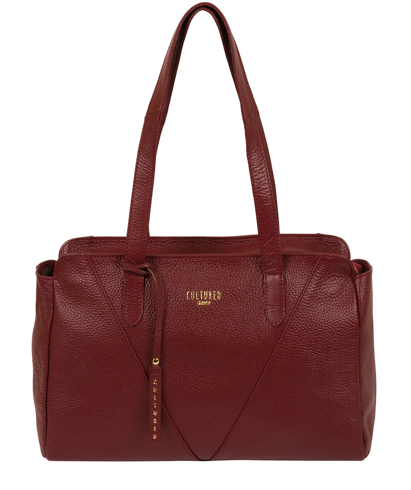 'Greta' Red Leather Shoulder Bag image 1