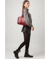 'Greta' Red Leather Shoulder Bag