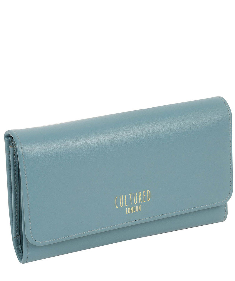 'Odette' Smoky Blue Leather Purse Pure Luxuries London