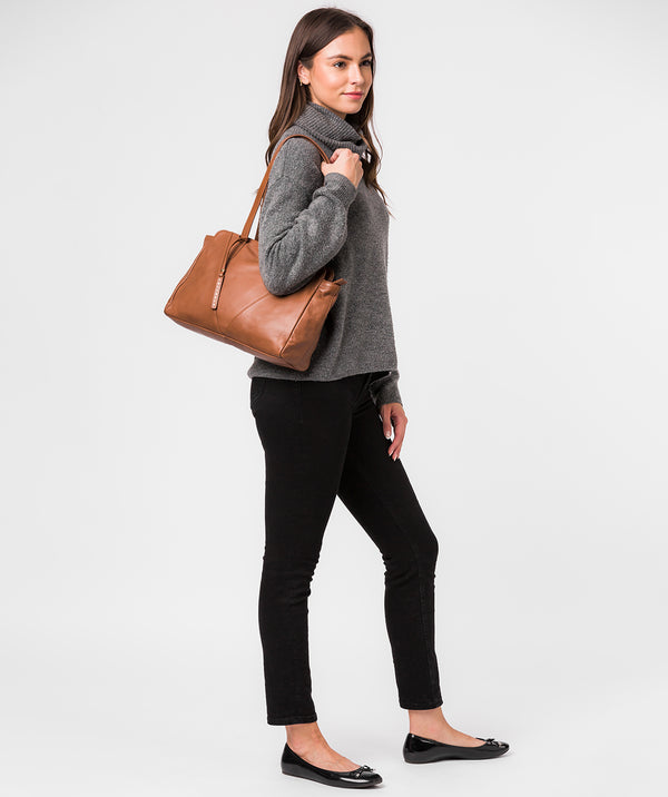 'Astoria' Dark Tan Leather Shoulder Bag