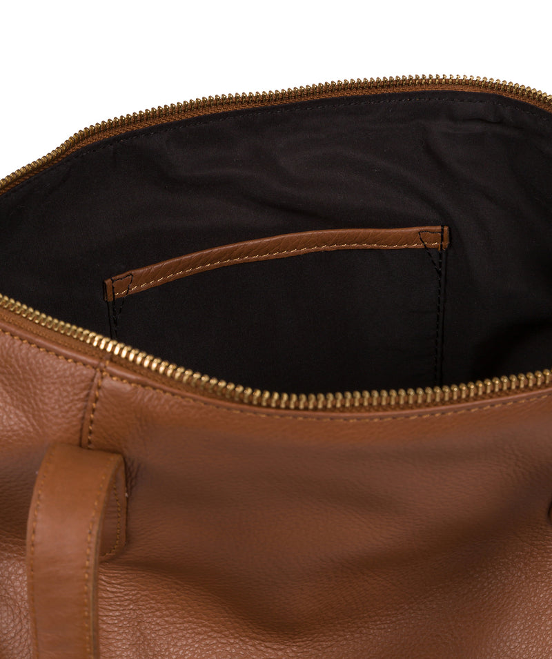 'Barbican' Dark Tan Leather Tote Bag