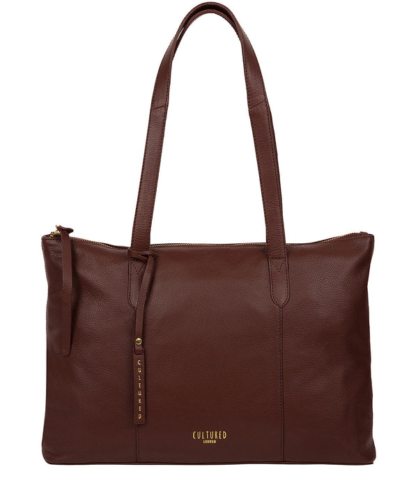 'Barbican' Rich Chestnut Leather Tote Bag