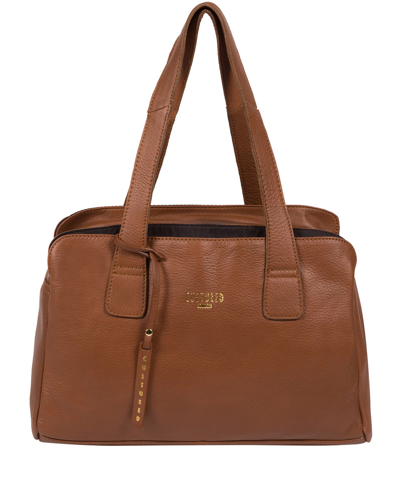 'Marquee' Dark Tan Leather Handbag