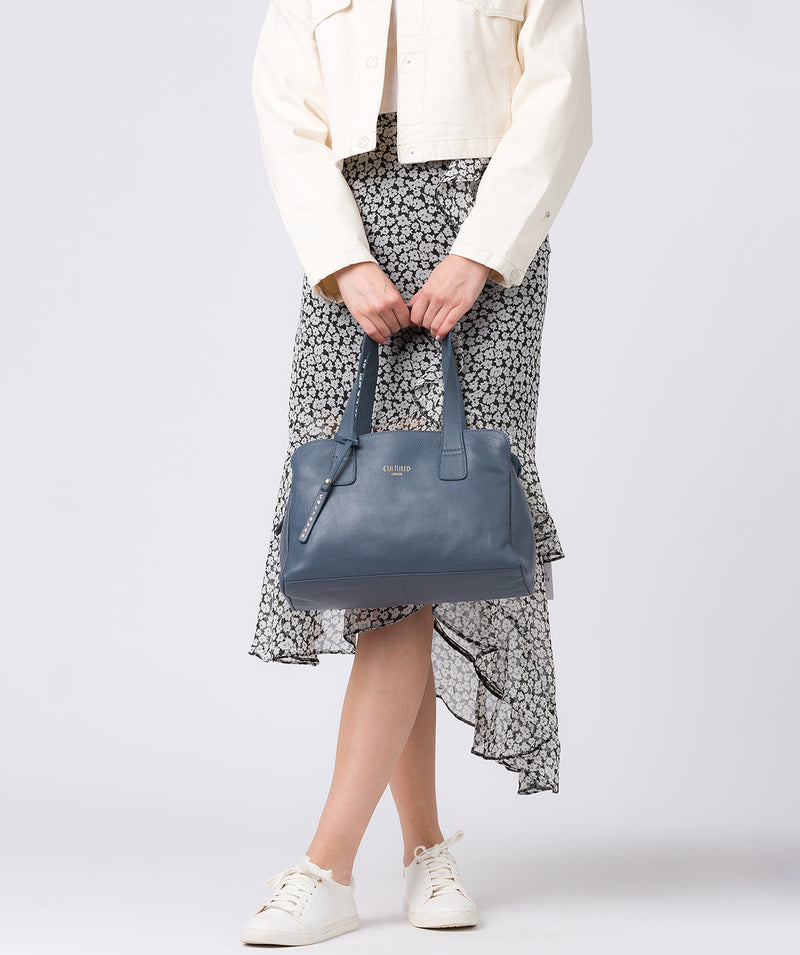 'Marquee' Moonlight Blue Leather Handbag