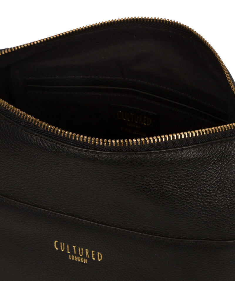 'Chelsea' Black Leather Shoulder Bag