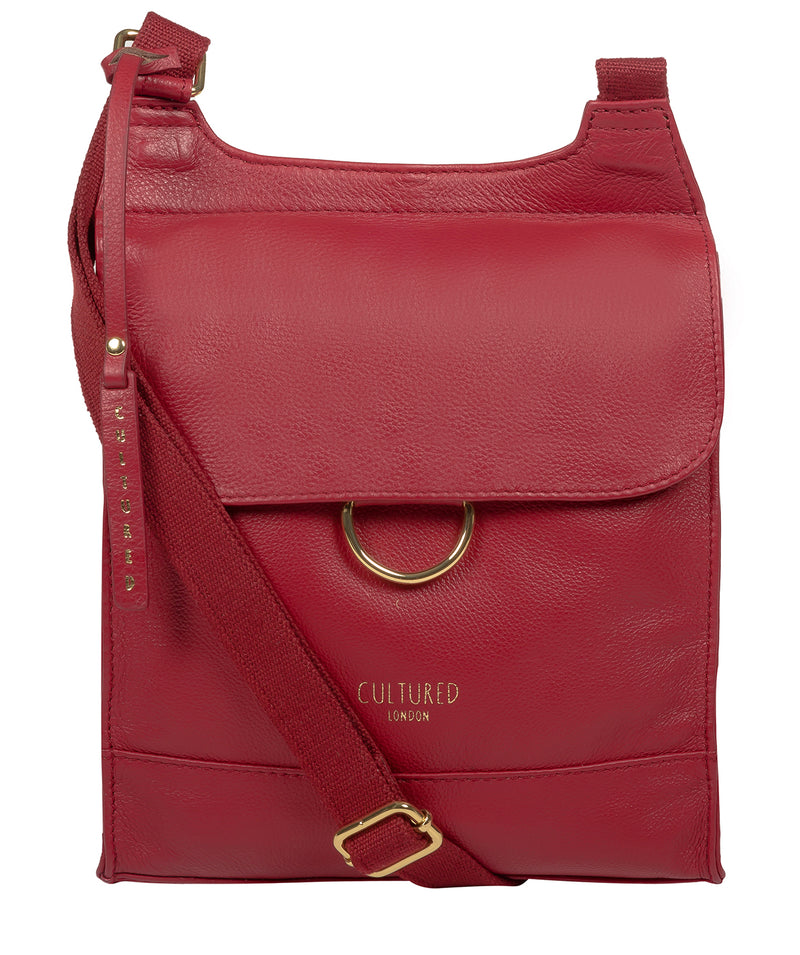 'Covent' Red Leather Cross Body Bag