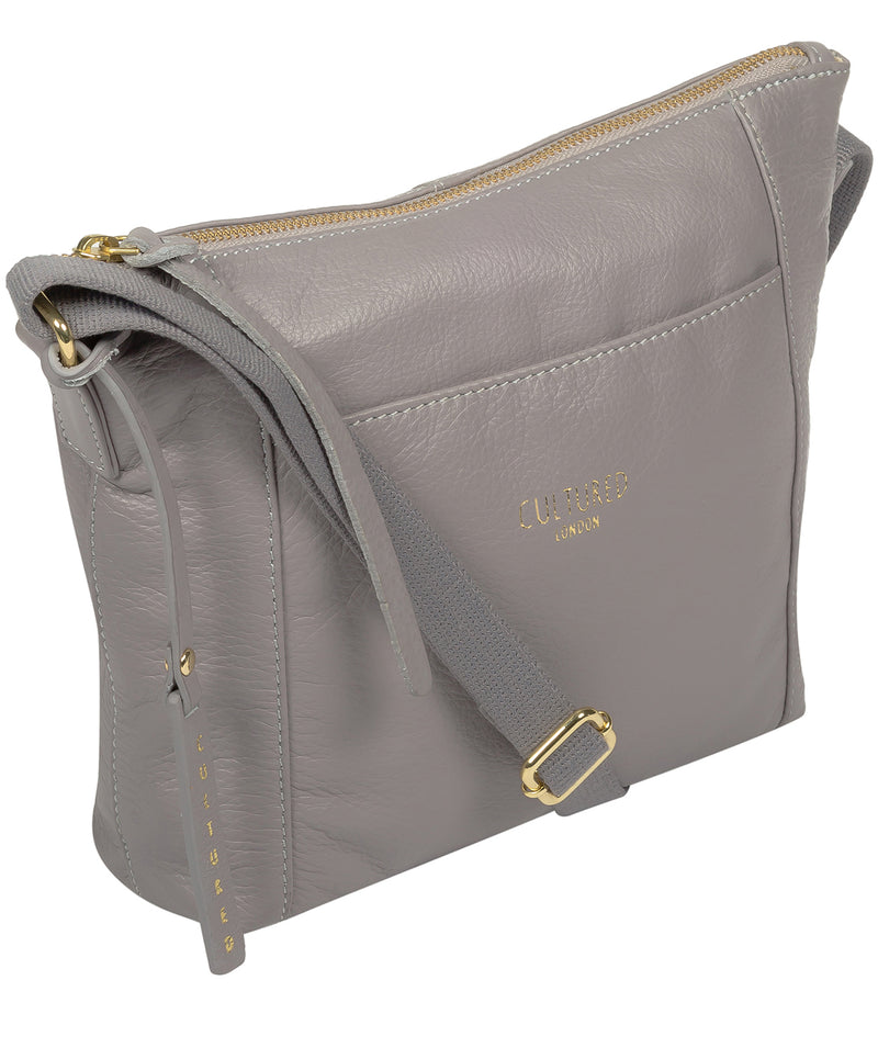 'Belgravia' Grey Leather Cross Body Bag