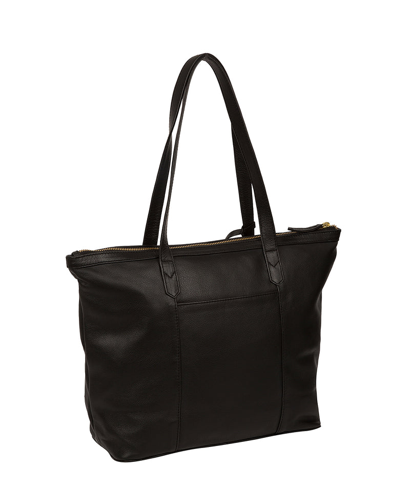 'Heston' Black Leather Tote Bag