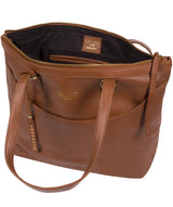 'Heston' Dark Tan Leather Tote Bag
