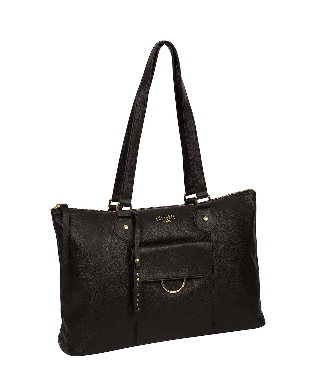 Black Leather Tote Bag 'Bayswater' by Cultured London – Pure Luxuries ...