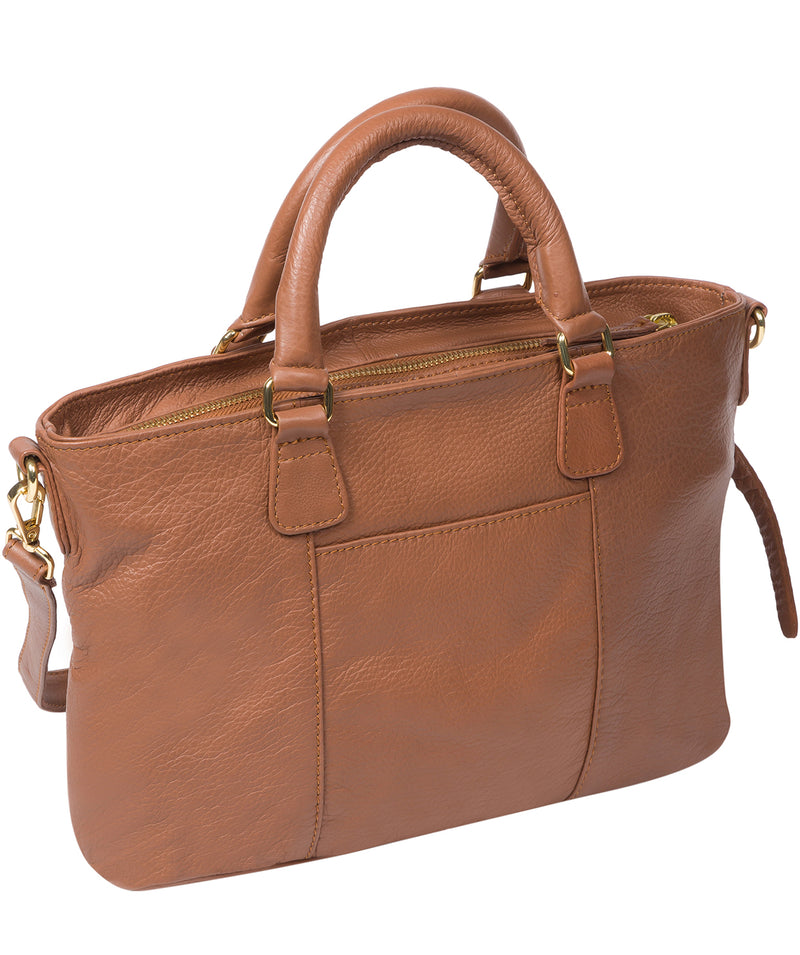'Mitcham' Dark Tan Leather Grab Bag