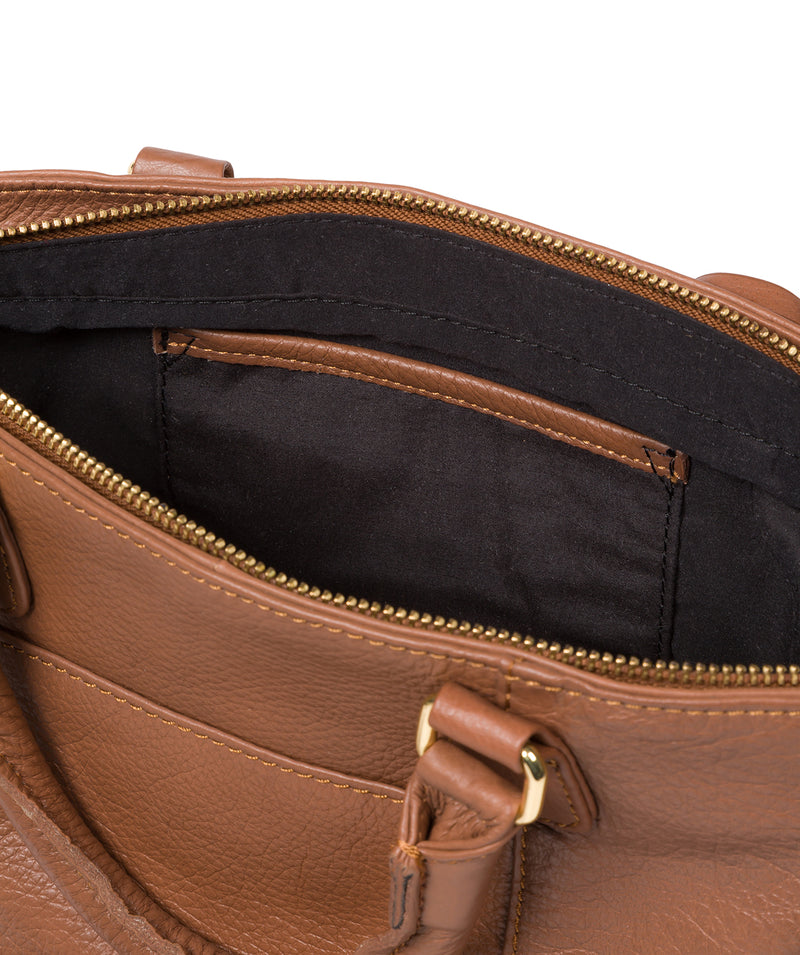 'Mitcham' Dark Tan Leather Grab Bag