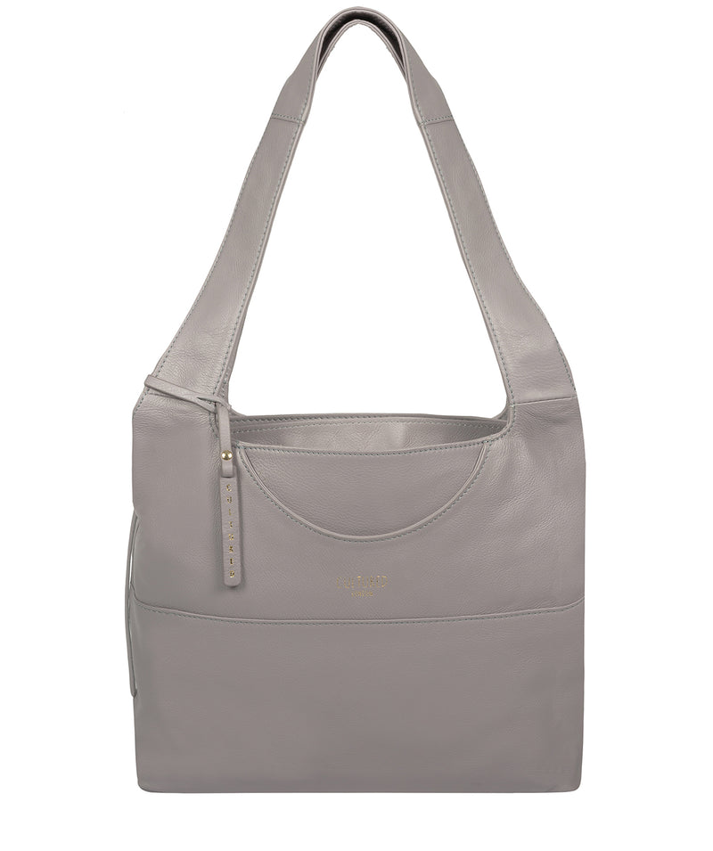 'Boston' Grey Leather Shoulder Bag