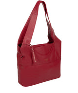 'Boston' Red Leather Shoulder Bag