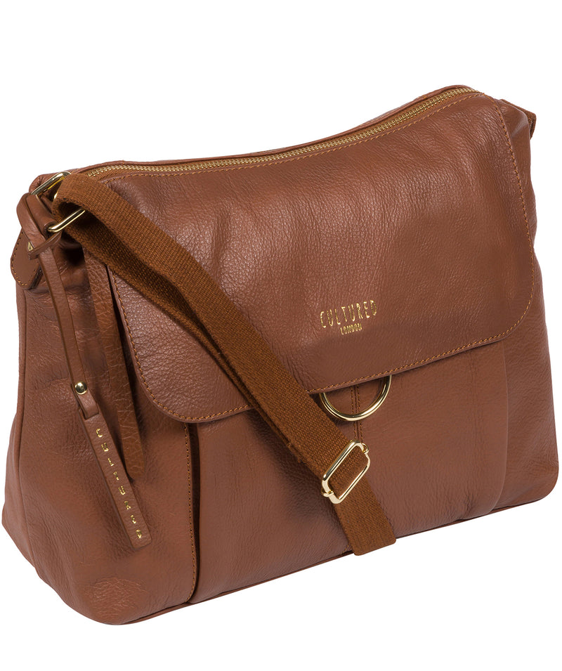 'Chancery' Dark Tan Leather Shoulder Bag