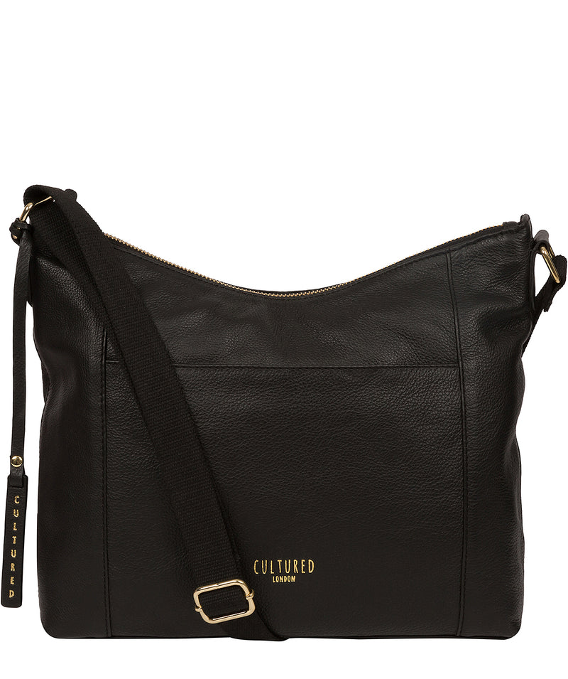 'Iver' Black Leather Shoulder Bag
