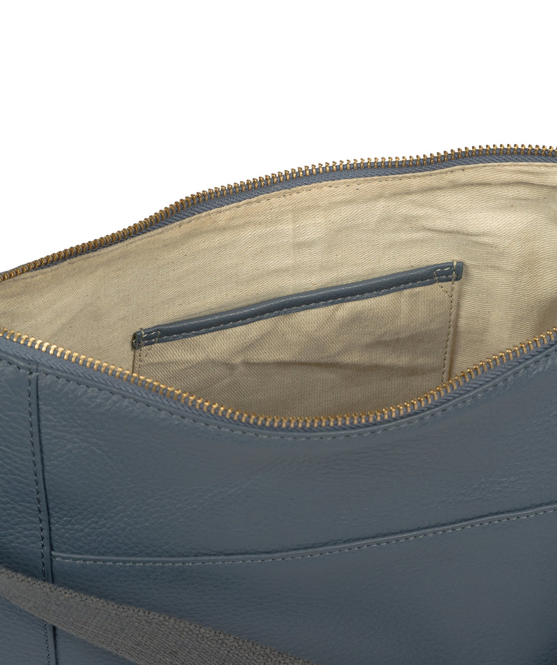 'Iver' Moonlight Blue Leather Shoulder Bag