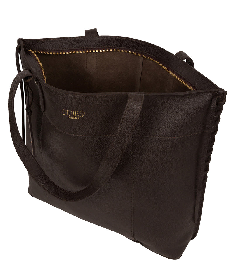 'Bromley' Dark Brown Leather Tote Bag
