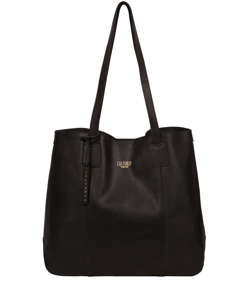 'Kingston' Black Leather Shopper Bag