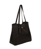 'Kingston' Black Leather Tote Bag