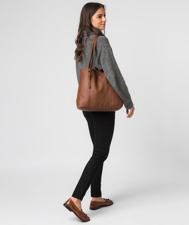 'Kingston' Tan Leather Tote Bag