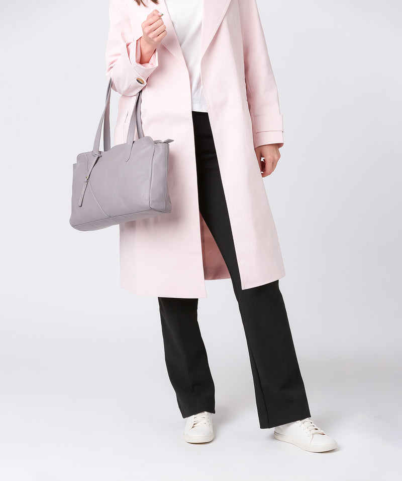 'Astoria' Grey Leather Shoulder Bag